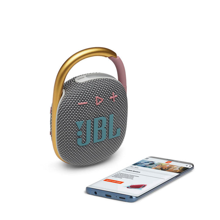 JBL Clip 4 | Ultra-portable Speaker - Bluetooth - Waterproof - 10 Hours autonomy - Grey-Sonxplus St-Sauveur