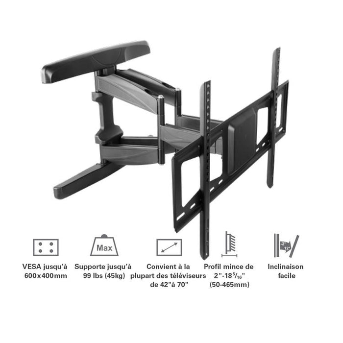 Syncmount SM-4270DMF | Articulating wall mount for TV 42" to 70" - Up to 99 lbs-Sonxplus St-Sauveur