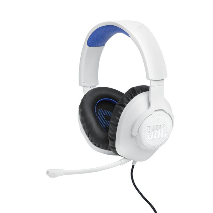 JBL Quantum 100P | Wired circumaural gaming headset - For Playstation Console - White/Blue-Sonxplus St-Sauveur