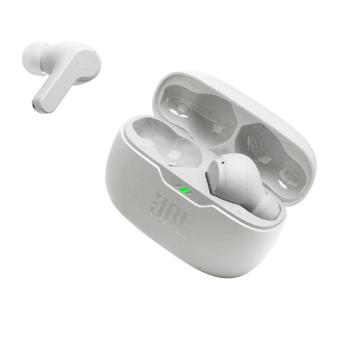 JBL Vibe Beam | In-Ear Headphones - Wireless - Bluetooth - Smart Ambient Technology - White-Sonxplus St-Sauveur