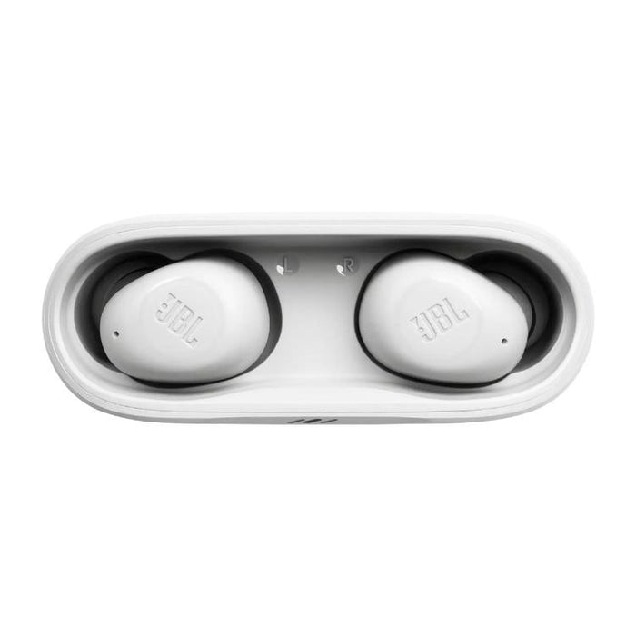 JBL Vibe Buds | In-Ear Headphones - Wireless - Bluetooth - Smart Ambient Technology - White-Sonxplus St-Sauveur