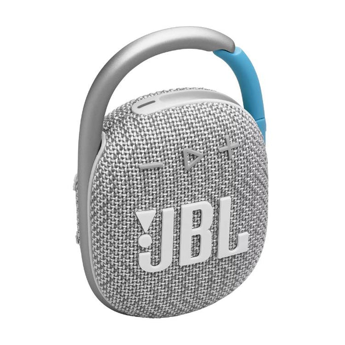 JBL Clip 4 Eco | Speaker - Ultra-portable - Waterproof - Bluetooth - Integrated carabiner - White-Sonxplus St-Sauveur