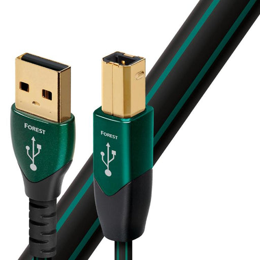 Audioquest Forest | USB A to USB B Cable - USB 2.0 Version - 0.75% Solid Silver Conductor - 0.75 Meters-Sonxplus St-Sauveur