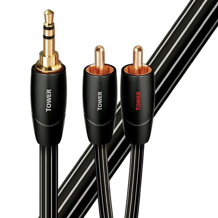 Audioquest Tower | Gold Plated 3.5mm to RCA Jack Cables - 1 Meters-Sonxplus St-Sauveur