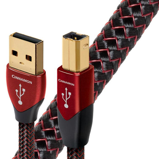 Audioquest Cinnamon | USB A to USB B Cable - USB 2.0 Version - 1.25% Solid Silver Conductor - 1.5 Meters-Sonxplus St-Sauveur