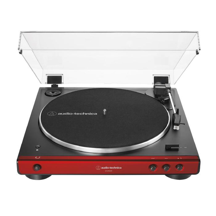 Audio-Technica AT-LP60XBT-RD | Turntable Stereo - Wireless - Bluetooth - Belt Drive - Fully Automatic - Rouge-Sonxplus St-Sauveur