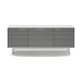 BDI BDIAL7477MESW | Multimedia cabinet - Central drawer - Louvered doors - Satin white-Sonxplus St-Sauveur