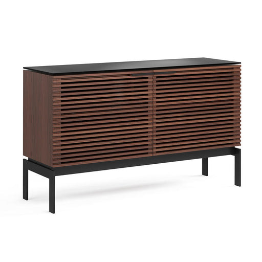 BDI BDICORR7128CHOC | Multimedia cabinet - Louvered doors - Solid wood - Chocolate stained walnut-Sonxplus St-Sauveur