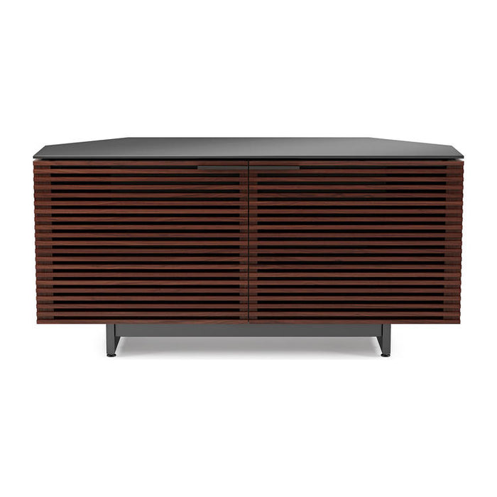 BDI BDICORR8175CHOC | Multimedia cabinet - Tapered corners - Adjustable shelves - Chocolate stained walnut-Sonxplus St-Sauveur