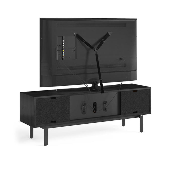 BDI BDIINTER7249EBO | Multimedia cabinet - Full width push-open door - Frêne Charbon-Sonxplus St-Sauveur