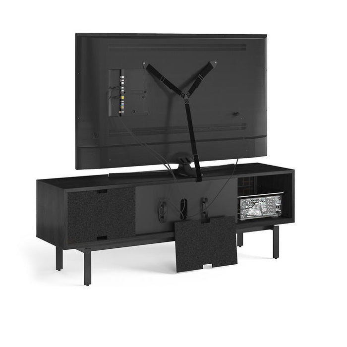 BDI BDIINTER7249EBO | Multimedia cabinet - Full width push-open door - Frêne Charbon-Sonxplus St-Sauveur