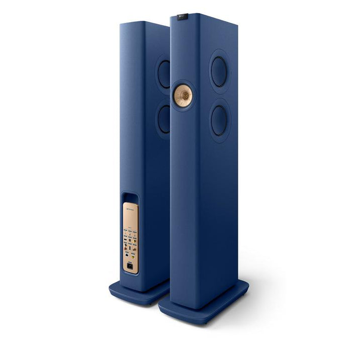 KEF LS60 WIRELESS | HiFi Wireless Floorstanding Speakers - All-in-1 - Bleu Royale - Pair-Sonxplus St-Sauveur