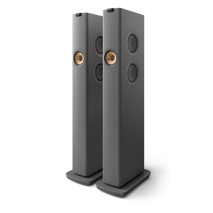 KEF LS60 WIRELESS | HiFi Wireless Floorstanding Speakers - All-in-1 - Titanium Grey - Pair-Sonxplus St-Sauveur