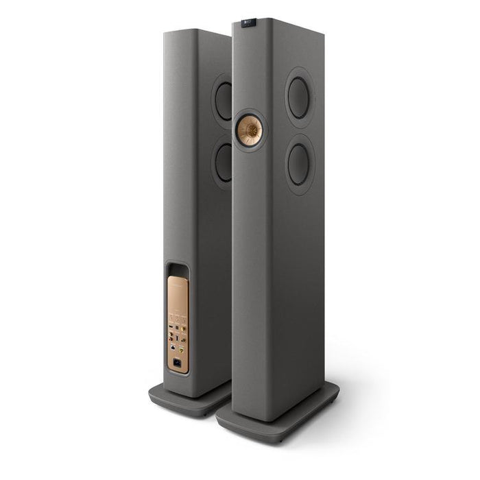 KEF LS60 WIRELESS | HiFi Wireless Floorstanding Speakers - All-in-1 - Titanium Grey - Pair-Sonxplus St-Sauveur