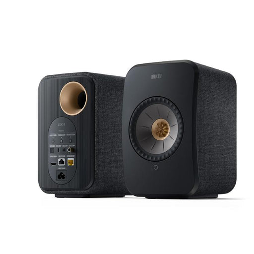 KEF LSX II | Wireless HiFi Speakers - Compact & Versatile - Carbon Black - Pair-Sonxplus St-Sauveur