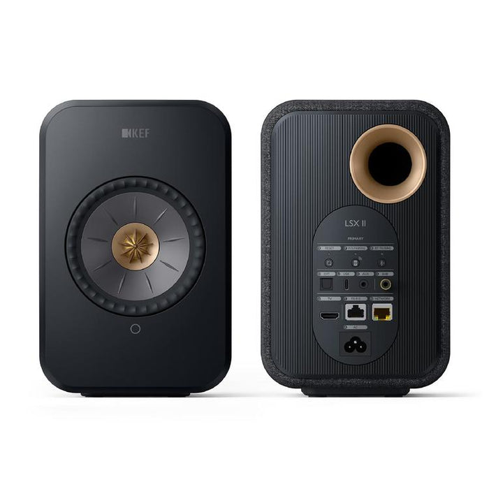 KEF LSX II | Wireless HiFi Speakers - Compact & Versatile - Carbon Black - Pair-Sonxplus St-Sauveur