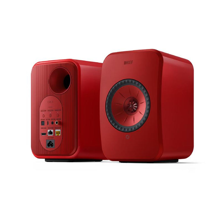 KEF LSX II | Wireless HiFi Speakers - Compact & Versatile - Lava Red - Pair-Sonxplus St-Sauveur