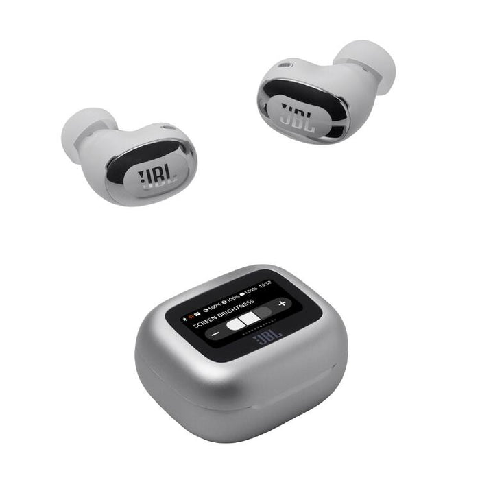 JBL Live Buds 3 | In-Ear Headphones - 1.45" LED Touch Screen - Bluetooth - Silver-Sonxplus St-Sauveur