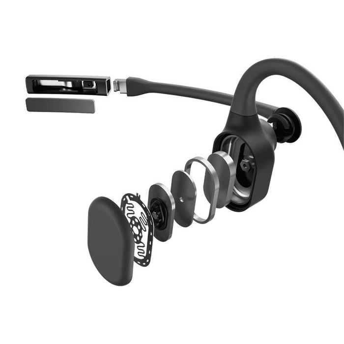 SHOKZ OpenComm2 USB-A | Bone conduction headphones - Bluetooth - USB-A adapter - Microphone - Black-Sonxplus St-Sauveur