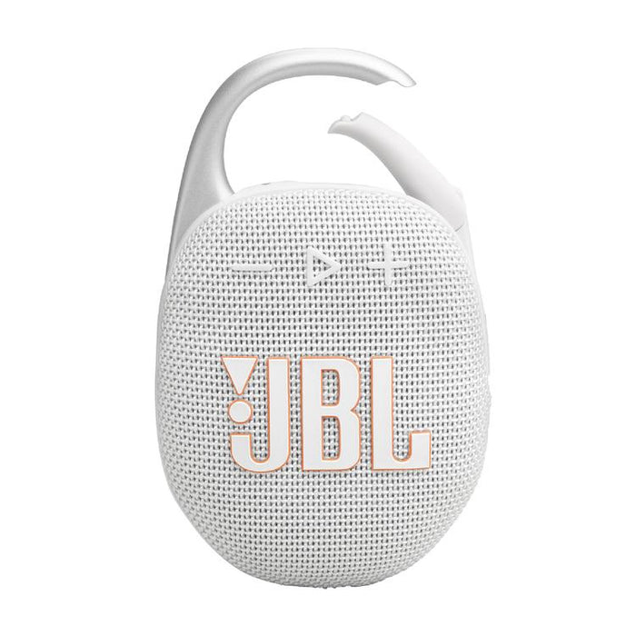 JBL Clip 5 | Portable carabiner speaker - Bluetooth - IP67 - White-Sonxplus St-Sauveur