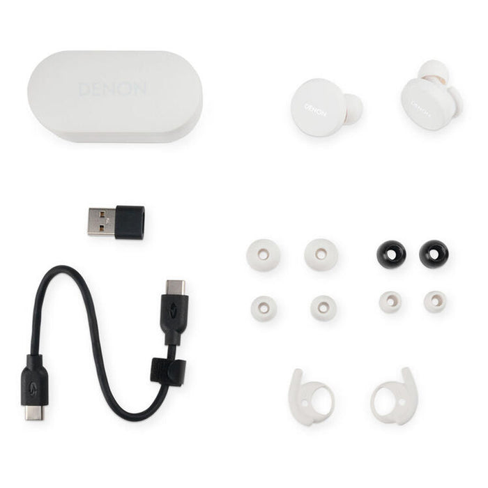 Denon PERL | In-Ear Headphones - Wireless - Bluetooth - Masimo Adaptive Acoustic Technology - White-Sonxplus St-Sauveur