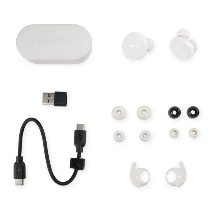 Denon PERL PRO | In-Ear Headphones - Wireless - Bluetooth - Masimo Adaptive Acoustic Technology - White-Sonxplus St-Sauveur