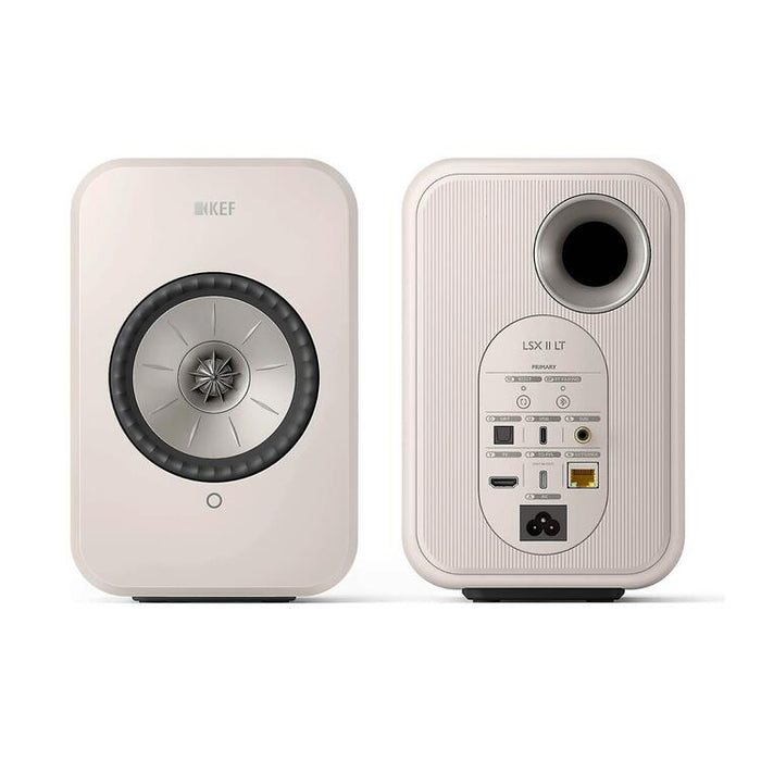 KEF LSX II LT | Wireless HiFi Speakers - Compact & Versatile - Pebble White - Pair-Sonxplus St-Sauveur