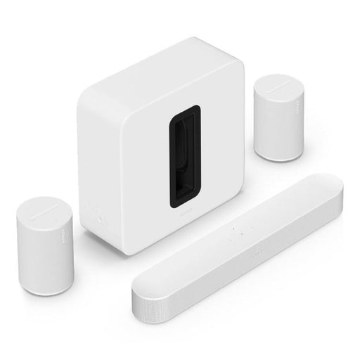 Sonos | High-End Immersive Set with Beam + Sub 4 + 2 Era 100 - Wireless - Wi-Fi - White-Sonxplus St-Sauveur