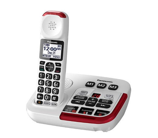 Panasonic KX-TGM470W | Cordless phone - 1 handset - Answering machine - Amplified 2X - White-Sonxplus St-Sauveur