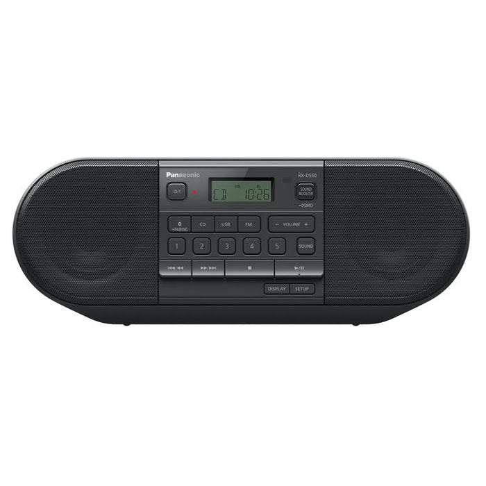 Panasonic RX-D550 | Portable Radio - Bluetooth - FM - CD - USB - Powerful - Black-Sonxplus St-Sauveur