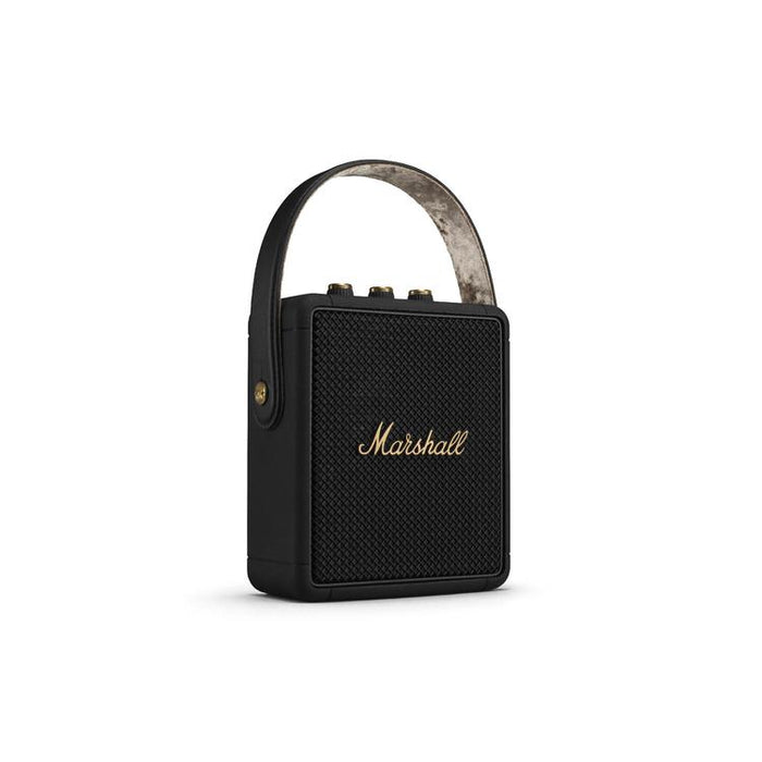 Marshall Stockwell II | Portable Speaker - Bluetooth - True Stereophonic - Carrying Strap - Black/Brass-Sonxplus St-Sauveur