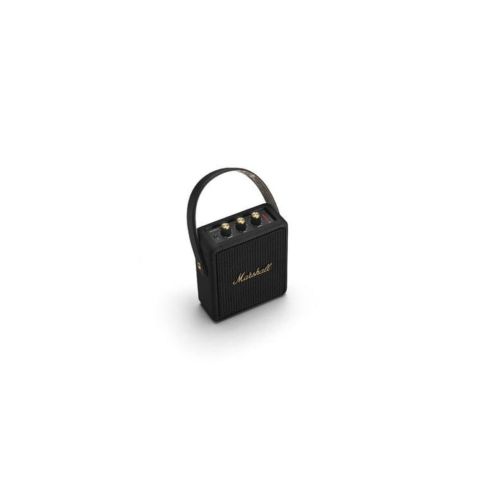 Marshall Stockwell II | Portable Speaker - Bluetooth - True Stereophonic - Carrying Strap - Black/Brass-Sonxplus St-Sauveur