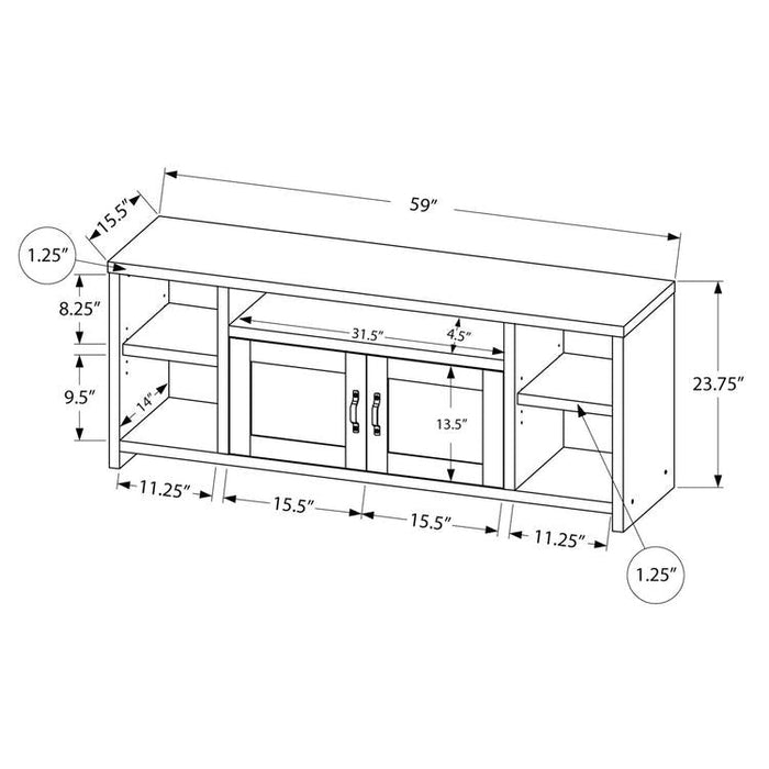 Monarch Specialties I 2742 | TV stand - 60" - Imitation wood - Taupe-Sonxplus St-Sauveur