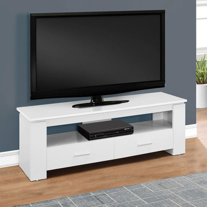 Monarch Specialties I 2601 | TV stand - 48" - 2 Storage drawers - White-Sonxplus St-Sauveur