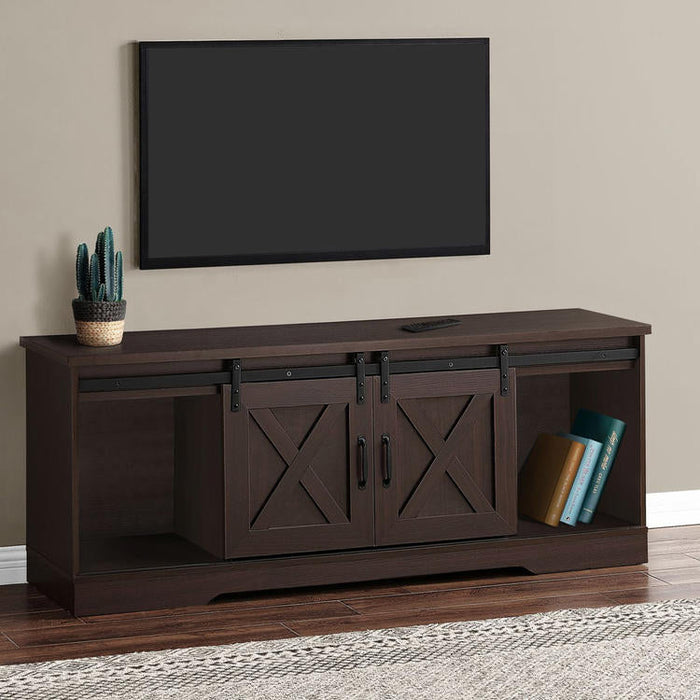 Monarch Specialties I 2745 | TV Stand - 60" - 2 Sliding Doors - Expresso-Sonxplus St-Sauveur