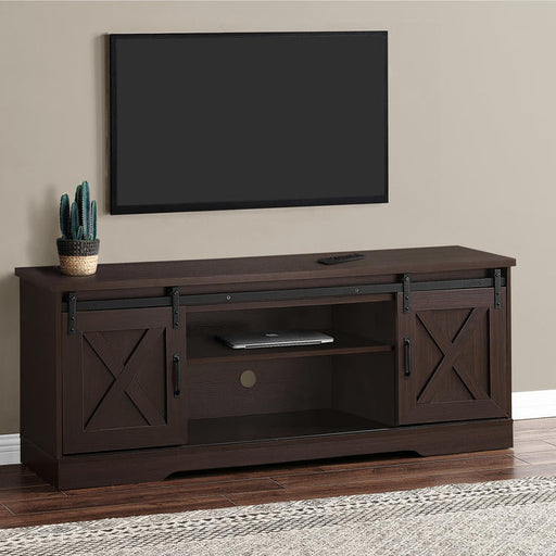 Monarch Specialties I 2745 | TV Stand - 60" - 2 Sliding Doors - Expresso-Sonxplus St-Sauveur