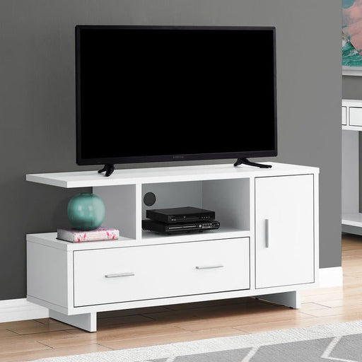 Monarch Specialties I 2800 | TV stand - 48" - With storage - White-Sonxplus St-Sauveur