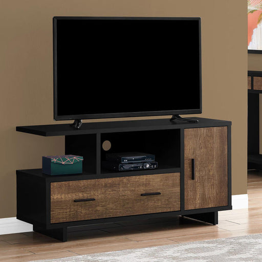 Monarch Specialties I 2803 | TV stand - 48" - With storage - Imitation wood - Brown/Black-Sonxplus St-Sauveur