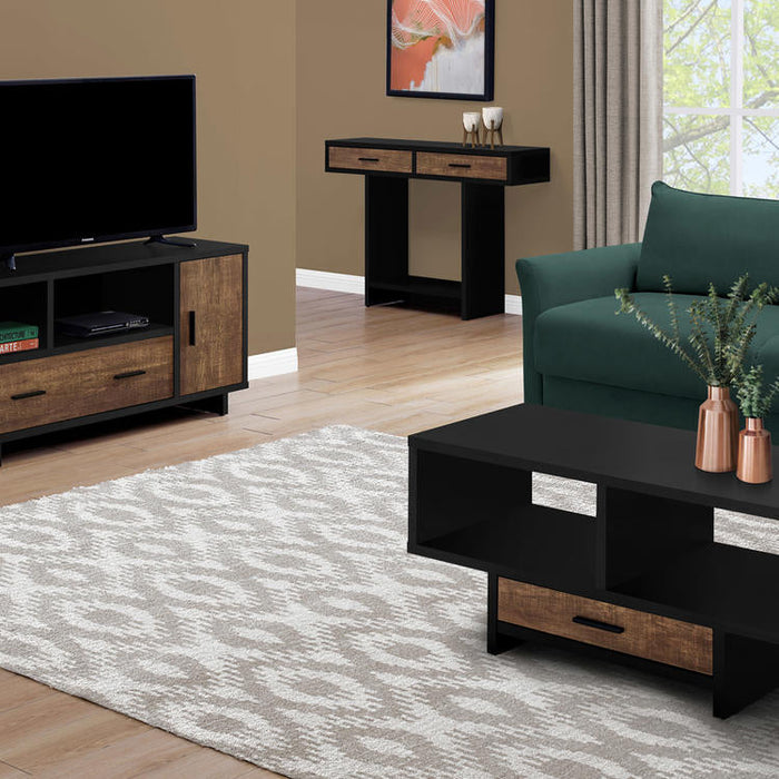 Monarch Specialties I 2803 | TV stand - 48" - With storage - Imitation wood - Brown/Black-Sonxplus St-Sauveur