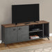 Monarch Specialties I 2831 | TV stand - 60" - Imitation wood - Medium brown - Grey imitation concrete-Sonxplus St-Sauveur