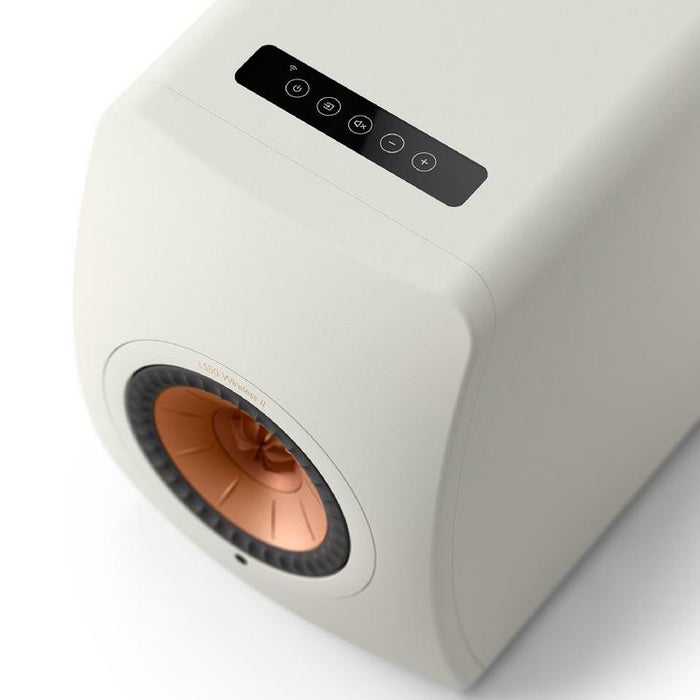 KEF LS50 WIRELESS II | Wireless HiFi Speakers - Metamaterial Absorption - Mineral White - Pair-Sonxplus St-Sauveur