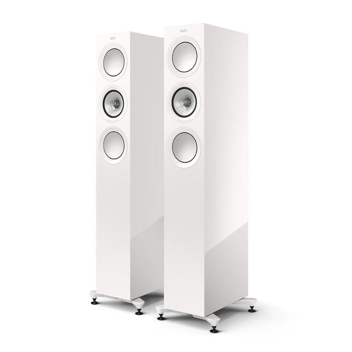 KEF R5 Meta | Floorstanding Speakers - Bass Reflex 3 way - Hi-Fi - Gloss White - Pair-Sonxplus St-Sauveur