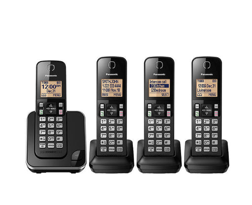 Panasonic KX-TGC384B | Cordless phone - 4 handsets - Black-Sonxplus St-Sauveur