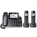 Panasonic KXTGF872B | Combo cordless phone - 1 fixed handset and 2 cordless handsets - Answering machine - Black-Sonxplus St-Sauveur